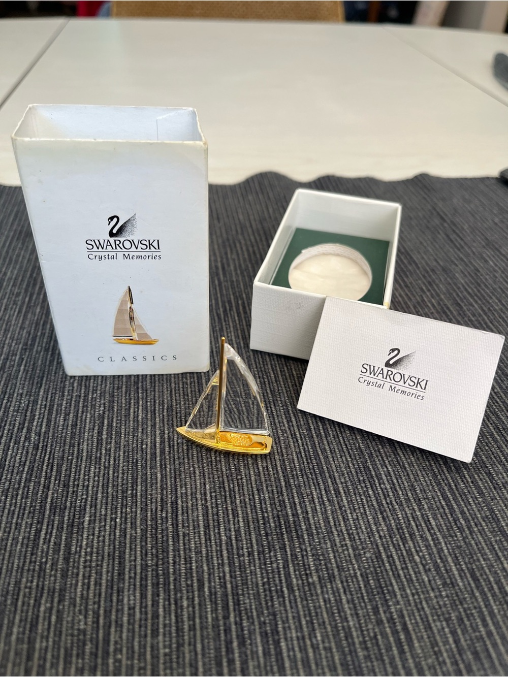 Swarovski Clear Crystal Sailboat with Gold Hull